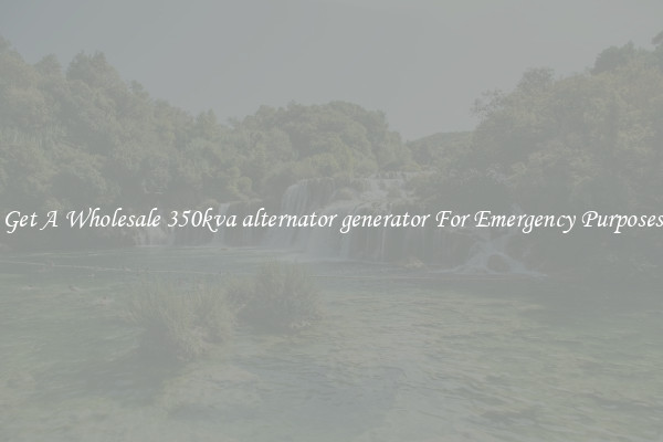 Get A Wholesale 350kva alternator generator For Emergency Purposes