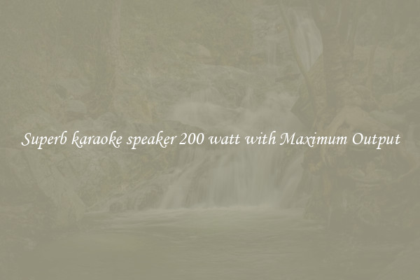 Superb karaoke speaker 200 watt with Maximum Output