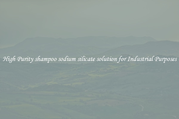 High Purity shampoo sodium silicate solution for Industrial Purposes