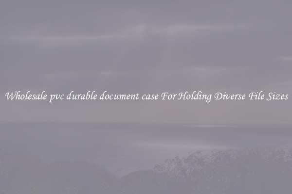Wholesale pvc durable document case For Holding Diverse File Sizes