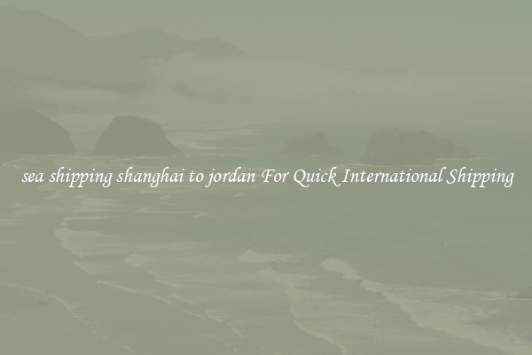 sea shipping shanghai to jordan For Quick International Shipping